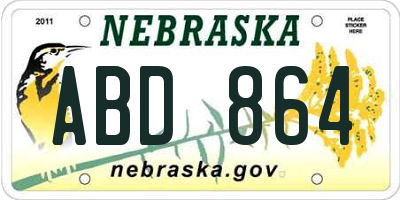 NE license plate ABD864