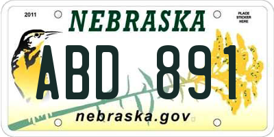 NE license plate ABD891