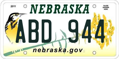 NE license plate ABD944