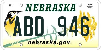 NE license plate ABD946