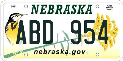 NE license plate ABD954