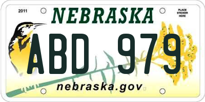 NE license plate ABD979