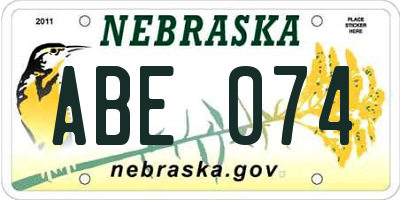 NE license plate ABE074