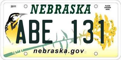 NE license plate ABE131