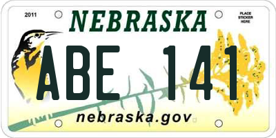 NE license plate ABE141