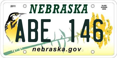 NE license plate ABE146