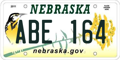 NE license plate ABE164
