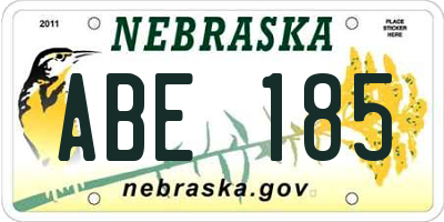 NE license plate ABE185