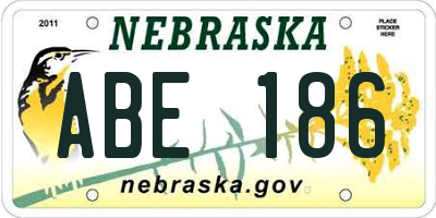 NE license plate ABE186
