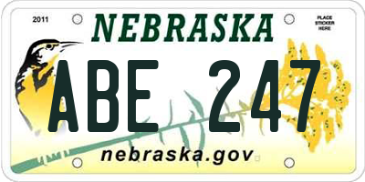 NE license plate ABE247