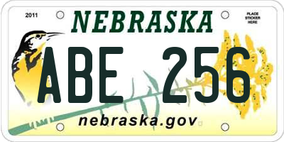 NE license plate ABE256