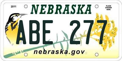 NE license plate ABE277