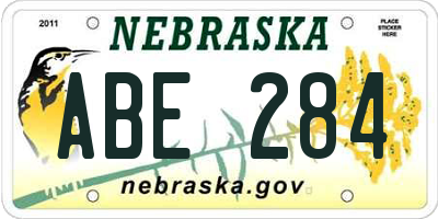 NE license plate ABE284