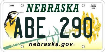 NE license plate ABE290