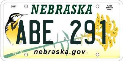 NE license plate ABE291