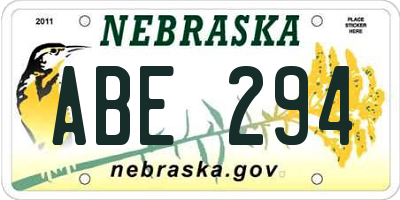 NE license plate ABE294