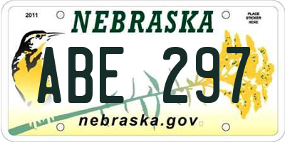 NE license plate ABE297