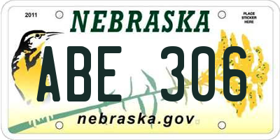 NE license plate ABE306