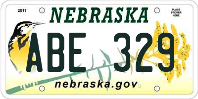 NE license plate ABE329