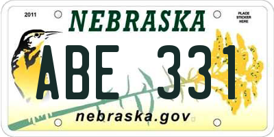 NE license plate ABE331