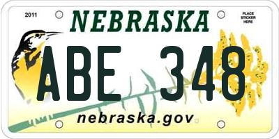 NE license plate ABE348