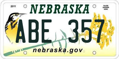 NE license plate ABE357