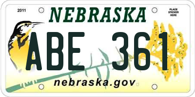 NE license plate ABE361