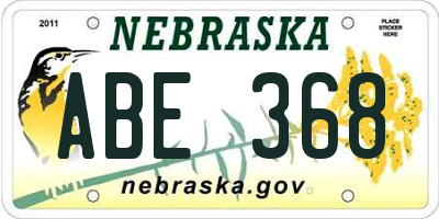 NE license plate ABE368