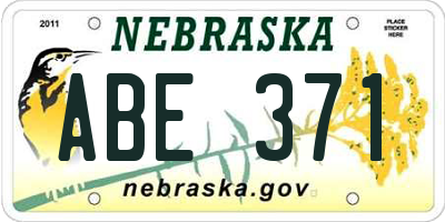 NE license plate ABE371