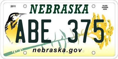 NE license plate ABE375