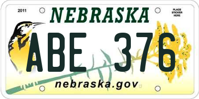 NE license plate ABE376