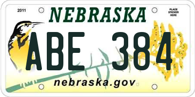 NE license plate ABE384