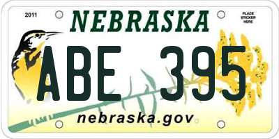 NE license plate ABE395