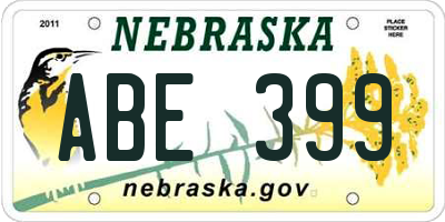 NE license plate ABE399