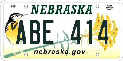 NE license plate ABE414