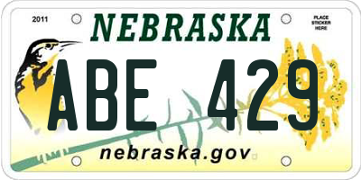 NE license plate ABE429