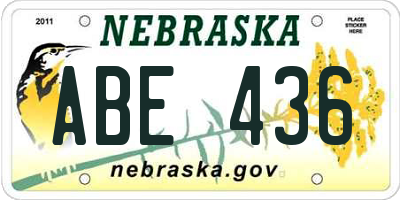 NE license plate ABE436