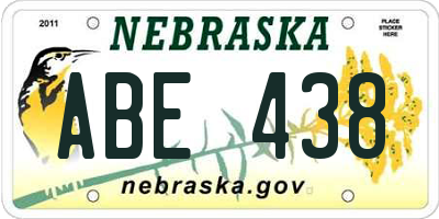 NE license plate ABE438