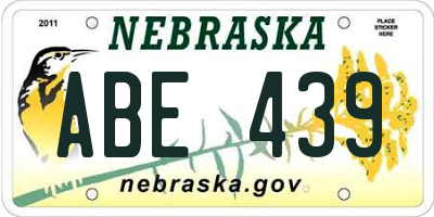 NE license plate ABE439