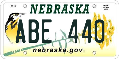 NE license plate ABE440