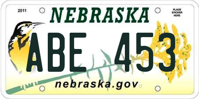 NE license plate ABE453