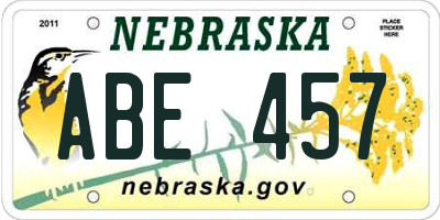 NE license plate ABE457