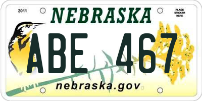 NE license plate ABE467