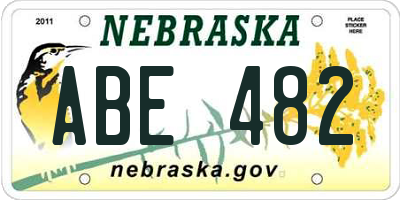 NE license plate ABE482