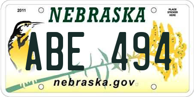 NE license plate ABE494