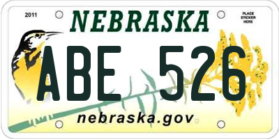 NE license plate ABE526