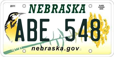 NE license plate ABE548