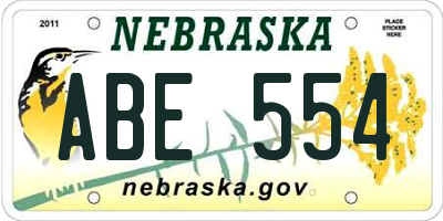 NE license plate ABE554