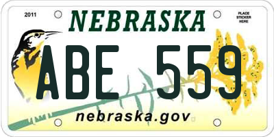 NE license plate ABE559