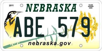 NE license plate ABE579